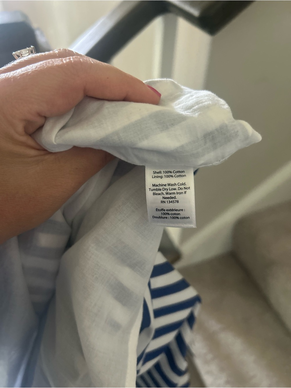 Vineyard Vines, Beachcomber Stripe Bow Back Dress, Size 14, Blue / White - Picture 6 of 7